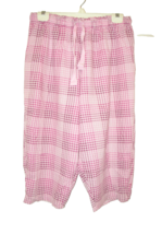 Dreams &amp; Co Womens Large Capri Pajama Pants Cotton Pink - $9.89