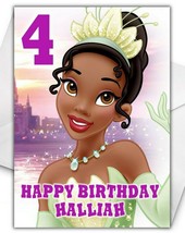 PRINCESS TIANA Personalised Birthday Card - Large A5 - Disney Princess and Frog - $4.10