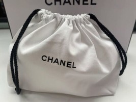 (1) Chanel Beauty Organic Cotton Drawstring Pouch Dust Bag Authentic 12&quot;x7.5&quot;x5&quot; - $15.79