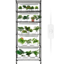 VEVOR DIY Plant Stand with Grow Light, 6-Tier Large Tall Plant Shelf wit... - $227.20