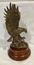 Vintage Landing Brass Eagle Statue Sculpture Figurine 9.75” Tall - £22.32 GBP