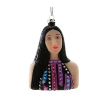 CHER ORNAMENT 4.5&quot; Glass Bust Iconic Pop Singer Actor Star Christmas Tre... - $24.95