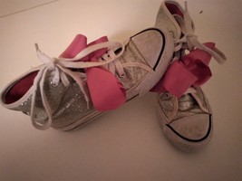 * Jojo Siwa Shoes High Top Size 2 Youth Glitter Bow Girls Tennis - £7.41 GBP
