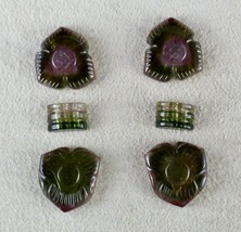Natural Multi Green Tourmaline Carved 31.26 Carats Gemstone Earring Designing - £296.55 GBP