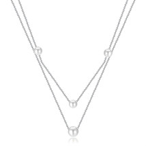 Source Twin Stainless Steel Jewelry Light Luxury Temperament High-Grade Pearl Ne - $10.00