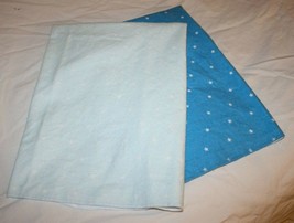 Carters Baby Receiving Blankets Light Blue Flannel Stars Aqua Turquoise Lot of 2 - $12.60