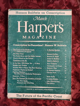 Harper&#39;s March 1945 Rebecca West Peter F. Drucker Fletcher Pratt Ann Chidester - £14.12 GBP