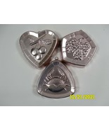 Set Of 3 Pink Aluminum Crab &amp; Fruit Jell-O Molds West Bend - €13,05 EUR
