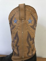 Durango Mens Western Rodeo Leather Cowboy Boots Flame Star Stitching 7 40 - £63.94 GBP