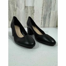 Nine West Womens Adeline Black Leather Block Heel Pumps Size 11M - £28.46 GBP