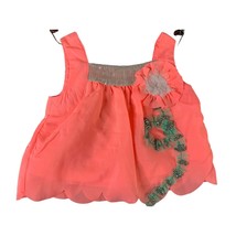 New Little Lass Girls Infant baby Size 3 6 months Coral Color Sleeveless... - £6.07 GBP