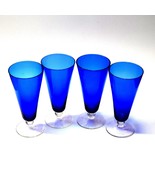 Spectrum Cobalt Blue Hand Blown Crystal Soda Fountain Style Glasses - Se... - $675.38 MXN
