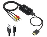 Rca To Hdmi Converter, Composite Adapter Male Av Support 1080P Pal/Ntsc ... - £19.29 GBP