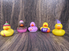 5 Rubber Ducks Mini Cake Jeep Toppers Bath Pool Tub Toy Mix Oriental Trading Co. - $12.82