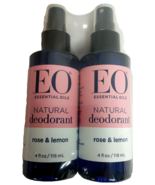 2 Pack EO Essential Oils Natural Deodorant Spray Rose &amp; Lemon 4 oz Each  - $317.59 MXN