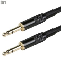 3Ft Premium Stereo 6.35Mm 1/4&quot; Trs Male To Male Stereo Audio Cable Cord Gold - £26.29 GBP