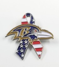 Baltimore Raverns American Flag Ribbon Pin Honor Our Fallen Salute Our Heroes - $11.99