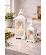 Vintage White Candle Lantern( set of 2) - $52.99