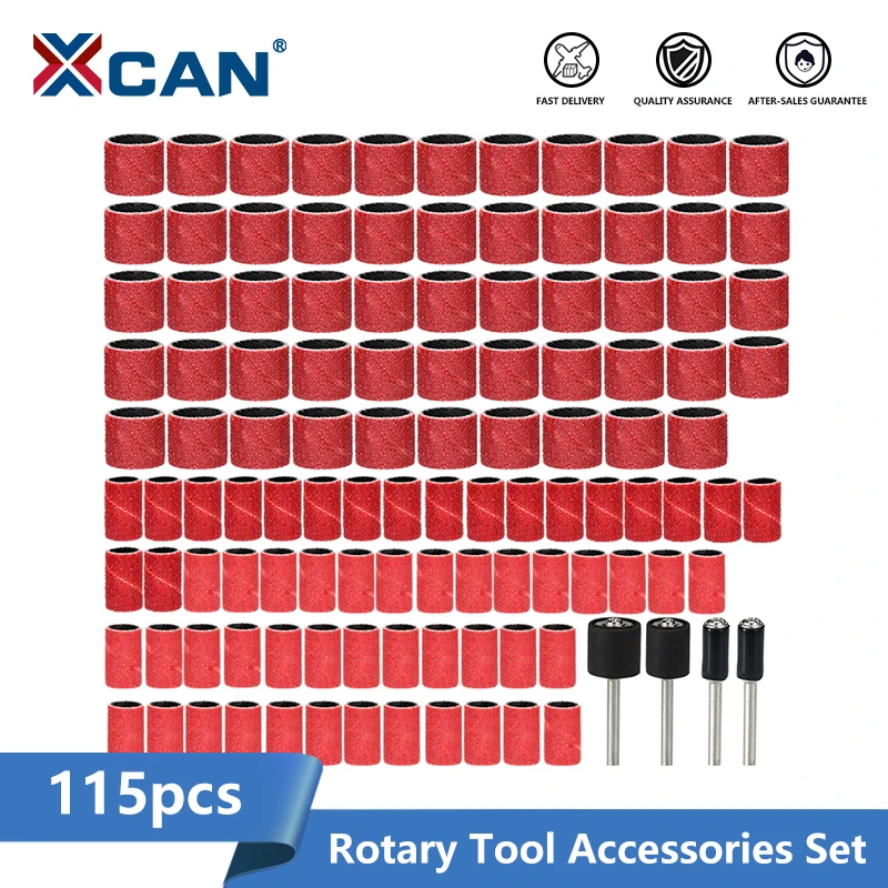 XCAN Asive Disc 115pcs Grit 60 120 320 1/4 1/2 Inch Sanding Drum Set Wit... - $211.21