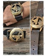 Antike Vintage-Armbanduhr mit Sonnenuhr und Kompass aus massivem Messing... - £22.04 GBP+