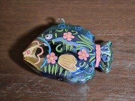 Vintage Carnival Handblown Art Glass Fish Ornament Handpainted - $20.17 CAD
