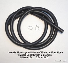 New Genuine Honda 5.5mm I.D. OE Metric Fuel hose - 1 Meter Length w/ 2 C... - $17.81