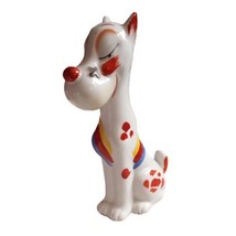 VTG Dog Figurine Made in Japan Dismal Desmond Cartoon Character Rainbow 8.25&quot; - £15.37 GBP