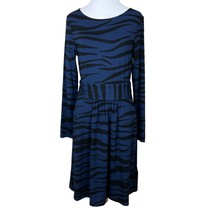 Boden Abigail Dress Womens 6P Navy Blue Zebra Jersey Stretch Knit Long Sleeve - £31.33 GBP