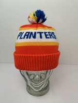 Vintage Planters Peanuts Winter Pom Hat Retro Multi Color Red Orange Excellent - $32.62