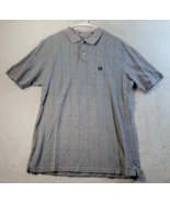 Chaps Polo Shirt Mens Medium Gray Knit 100% Cotton Short Sleeve Logo Sli... - $24.65 CAD