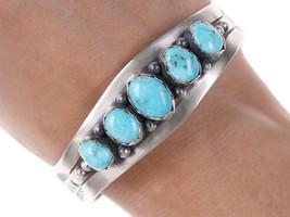Mark Yazzie Navajo Sterling/turquoise cuff bracelet - £344.33 GBP