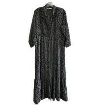 ZARA Black Ditsy Floral Ruffled Maxi Dress Size Womens XL - £29.99 GBP