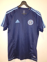 Adidas Mls New York City Fc Nycfc Navy Blue Trainer Team Jersey Size L - £9.74 GBP