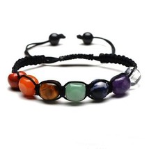 7 Chakra Bracelet Anxiety Relief Crystal Gemstone Bead Healing Mind Jewellery - £4.31 GBP