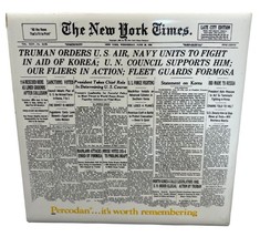 New York Times Newspaper Trivet 1950s Headline Truman in Korea Percodan ... - £7.92 GBP