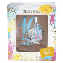 Me to You 40 Hip Hip Hooray Stemless Wine Glass - £23.03 GBP