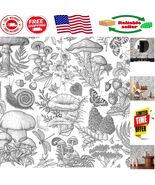 Elegant Black &amp; White Botanical Peel &amp; Stick Wallpaper - Renter Friendly... - $50.16 CAD