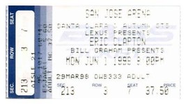 Eric Clapton Concert Ticket Stub June 1 1998 San Jose California - £25.66 GBP