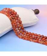 Natural Red Fire Agate Smooth Round Beads, 4mm, 6mm, 8mm, 10mm, 12mm Gem... - $17.91 CAD+