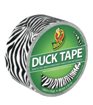 Duck Brand Duct Tape, 1.88&quot; W x 10 Yards Long, Black Zig-Zag Zebra - £7.11 GBP