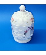 Vintage Westmoreland Milk Glass English Floral Panel Covered Compote Jar... - £19.32 GBP
