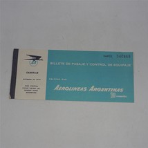 Vintage Aerolineas Argentinas Airlines Aeroplano Biglietto Cabina Passaggio - £28.36 GBP