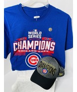 Chicago Cubs  2016 World Serie Snapback &amp; Shirt Size L bundle collectible - $25.00