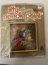 vintage Jiffy Needlepoint kit Eggplant and Peppers 5207 - £11.62 GBP