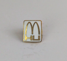 McDonald's MHU White & Gold Tone Tiny McDonald's Employee Lapel Hat Pin - $7.28