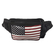 Stone Mountain USA American Flag Leather Waist Fanny Pack Belt Pouch NWT - £27.52 GBP