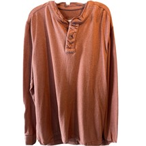 Eddie Bauer Men’s M Orange Long Sleeve 1/4 Button Legend Wash Pullover H... - $9.90