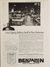 1921 Print Ad Benjamin Electric Co. Lighting for Plant Chicago,Illinois - £14.19 GBP