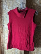 Rafaella large size cowl neck red cotton blend sleeveless knit top - $16.83