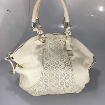 Olivia + Joy Ivory Cutouts Vinyl Large Shoulder Tote Bag Handbag - $28.91